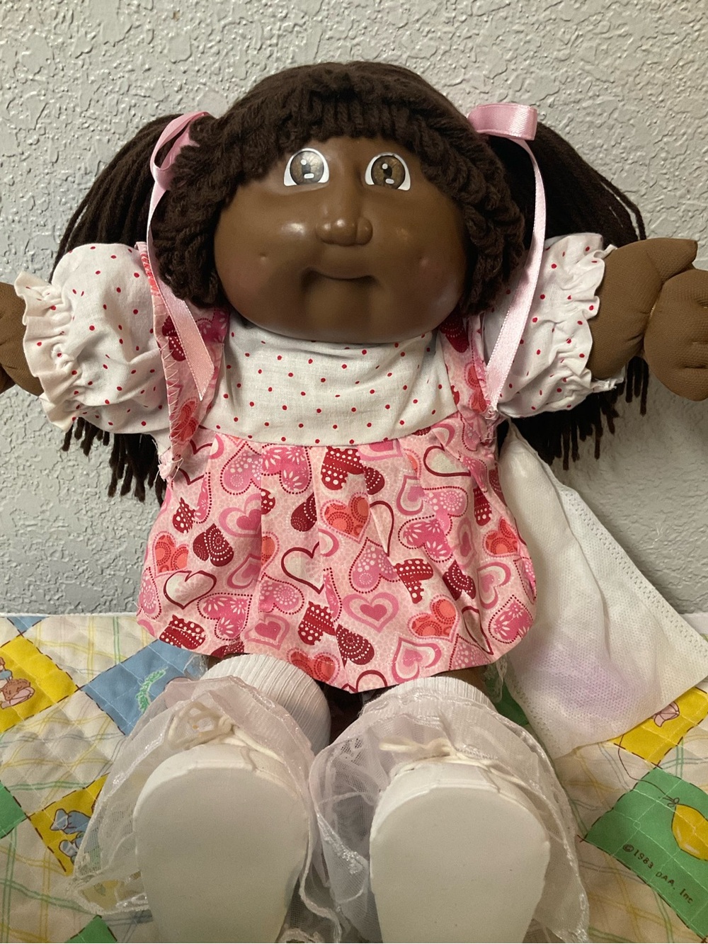 Vintage Cabbage Patch Kid Girl African American Brown Hair Brown Eyes HM#2 1985